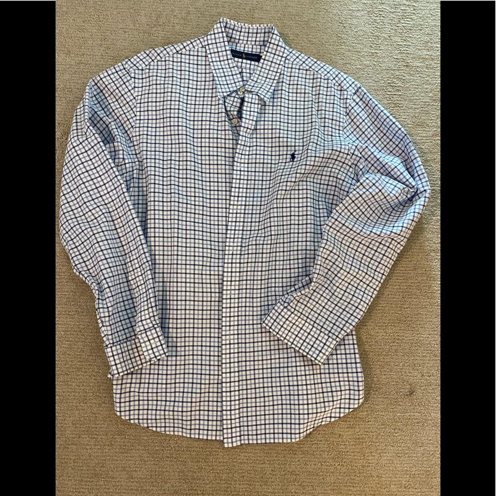 Ralph Lauren XL dark and light blue long sleeve